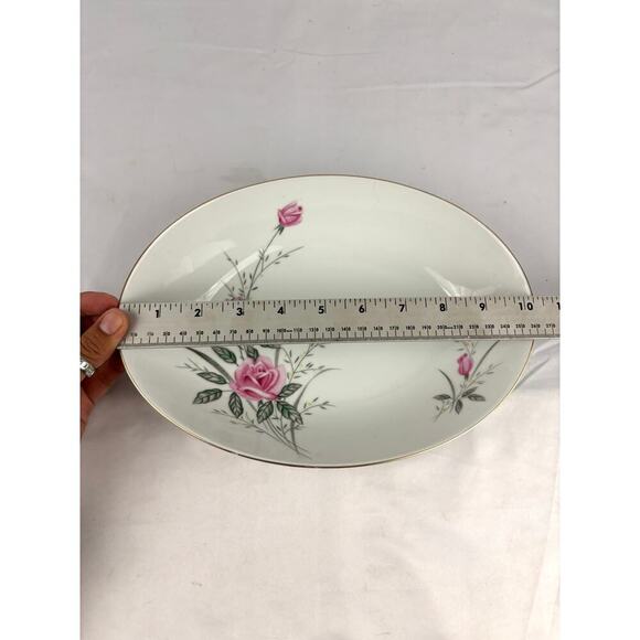 VTG Oval Serving Dish Vegetable Bowl Golden Rose Fine China of Japan 10" Long - Picture 5 of 14